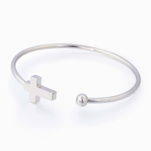 Bracelet simple de bijoux de mode de femme Machine inoxidable découpée au laser de croix